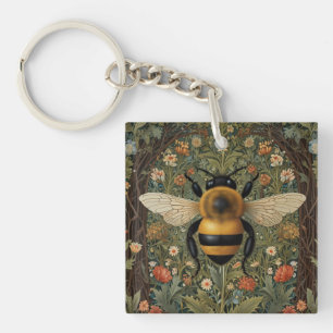 Porte-clefs Elégant rétro bumblebee boho botanique floral art