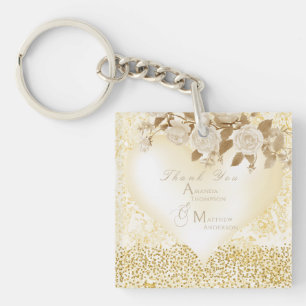 Porte-clefs Élégant Rose chic Monogram Gold