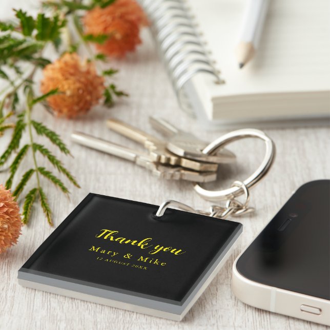 Porte-clefs Elegant Thank You Keychain for Any Occasion (Devant Droit)