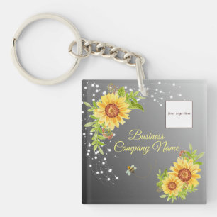 Porte-clefs Élégant Tournesol Jaune Dégradé Affaires Personnal