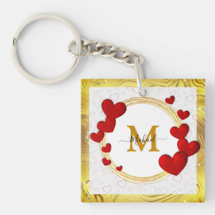 Porte-clefs Élégant Valentines, Amour, Mariage d'anniversaire