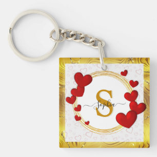 Porte-clefs Élégant Valentines, Amour, Mariage d'anniversaire