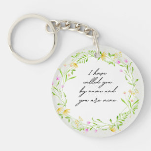 Porte-clefs Élégant Verset Biblique Floraison Botanique Fleur