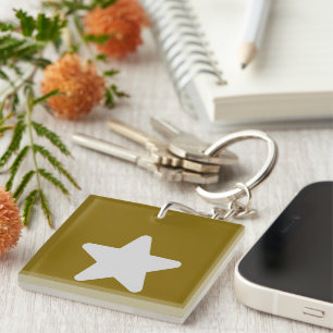 Porte-clefs Élégant vert de la jungle avec WhiteStar