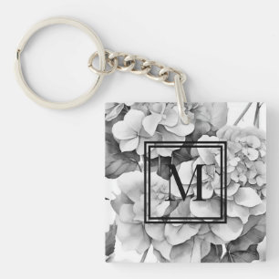 Porte-clefs Elégante aquarelle blanche grise noire