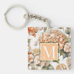 Porte-clefs Elégante aquarelle blanche vert orange boho