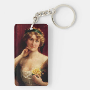 Porte-clefs Élégante avec une rose jaune par Emile Vernon