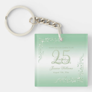 Porte-clefs Élégante décoration d'émeraude 25e anniversair