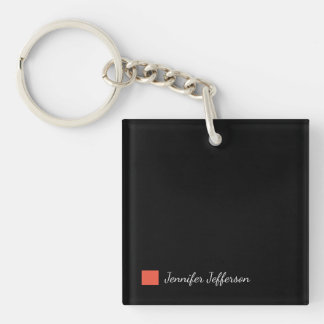 Porte-clefs Élégante écriture moderne à la main Noir