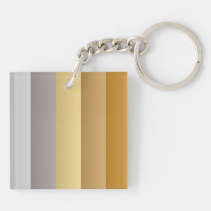 Porte-clefs Elégante Gris Argent Jaune Or Gratté Couleurs Art