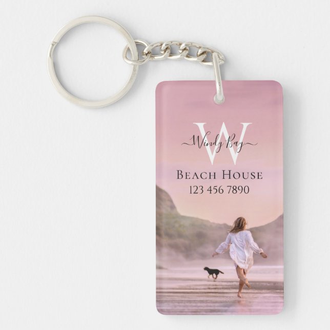 Porte-clefs Elégante Maison de plage personnalisée (Devant)