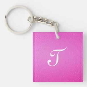 Porte-clefs Élégante parties scintillant rose Monogram
