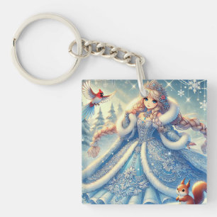 Porte-clefs Elégante Reine des neiges en Wonderland hivernal