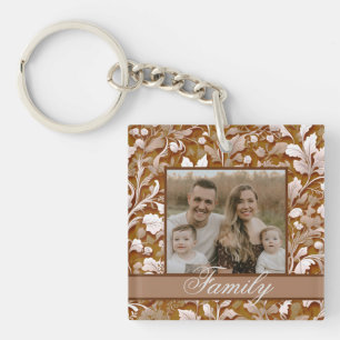 Porte-clefs Élégante vintage terre cuite boho fleurie