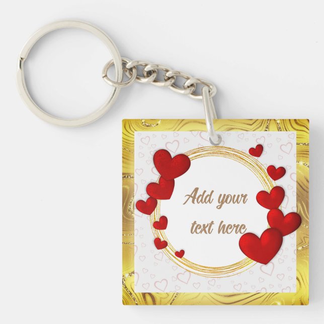 Porte-clefs Élégantes Saint-Valentin, Amour, Mariage Anniversa (Devant)
