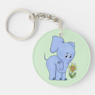 Porte-clefs Éléphant avec fleur