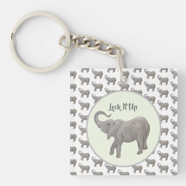 Porte-clefs Éléphant Bébé Double Face (Devant)