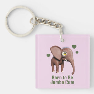 Porte-clefs Éléphant de bébé mignon personnalisé né pour être