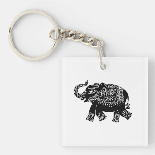 Porte-clefs Eléphant Floral Mehedi (Devant)