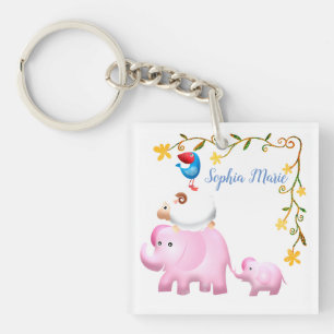 Porte-clefs Eléphants, moutons et oiseaux Tour des animaux