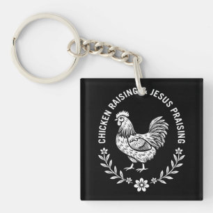 Porte-clefs Élevage de poulet et collecte de Jésus