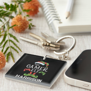 Porte-clefs Elfe de jeu vidéo personnalisé pour Noël