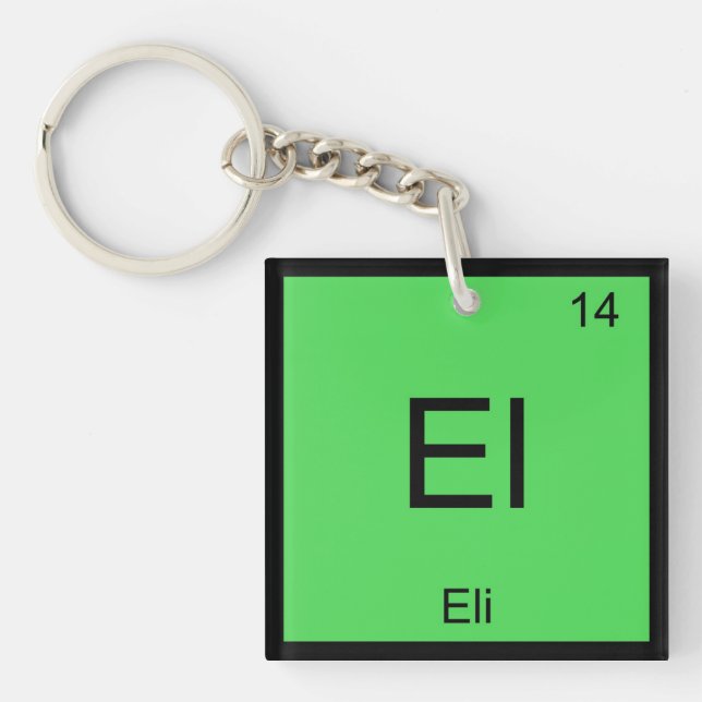 Porte-clefs Eli Nom Chimie Élément Tableau Périodique (Devant)