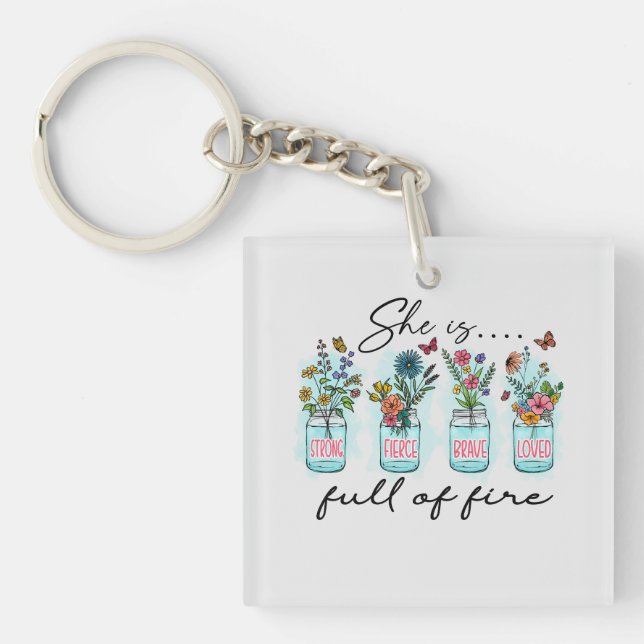 Porte-clefs Elle Est Pleine De Feu (Devant)