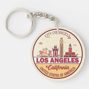 Porte-clefs Emblem de Los Angeles California City Skyline