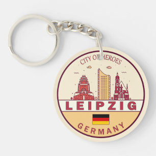 Porte-clefs Emblem Leipzig Allemagne City Skyline