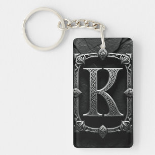 Porte-clefs ⚫ Emblème de monogramme de lettre celtique K ⚫
