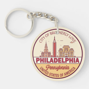 Porte-clefs Emblème de Philadelphie Pennsylvania City Skyline