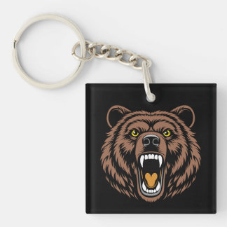 Porte-clefs Emblème de puissance de l'ours rugissant