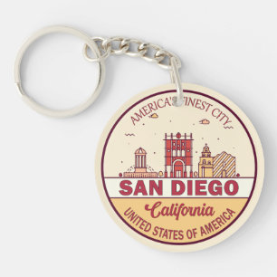 Porte-clefs Emblème de San Diego California City Skyline