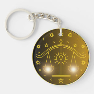 Porte-clefs Emblème du Zodiaque Balance Symbole Céleste Mini