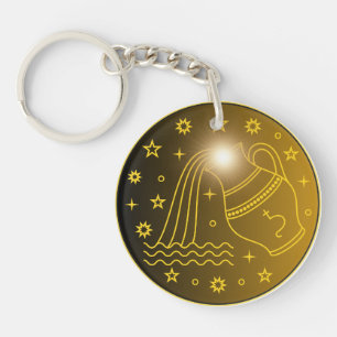 Porte-clefs Emblème du Zodiaque Verseau   Symbole Céleste Mini