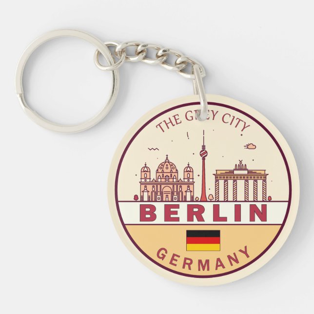 Porte-clefs Emblème Skyline de Berlin Allemagne (Devant)