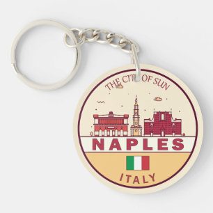 Porte-clefs Emblème Skyline de Naples Italie