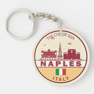 Porte-clefs Emblème Skyline de Naples Italie