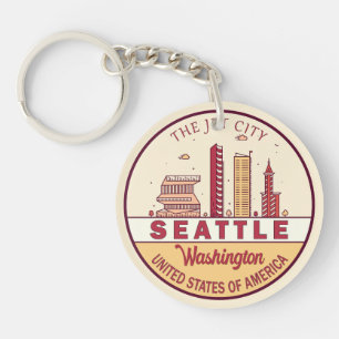 Porte-clefs Emblème Skyline de Seattle Washington City