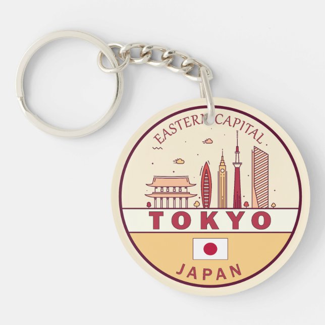 Porte-clefs Emblème Skyline de Tokyo City (Devant)