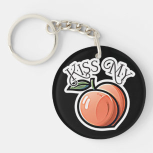 Porte-clefs Embrasse mes pêches drôles de fruits