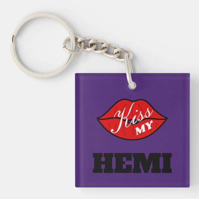 Porte-clefs Embrasse Mon Hemi Power Plum Crazy Challenger (Devant)