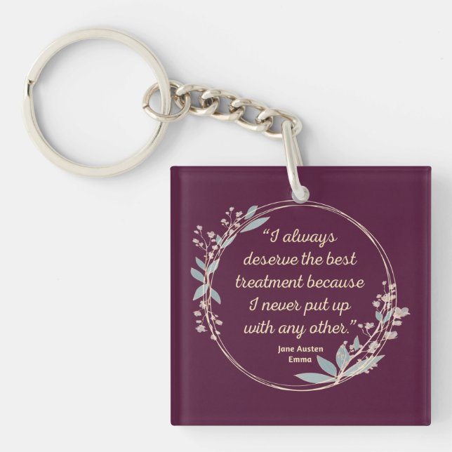 Porte-clefs Emma By Jane Austen Citation II - Style mignon (Devant)