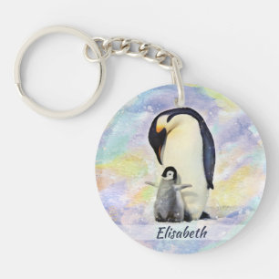 Porte-clefs Empereur Penguin avec Porte - clé de poussins