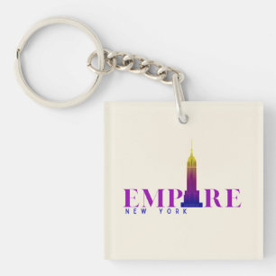 Porte-clefs Empire State Building-New York-Violet vibrant-