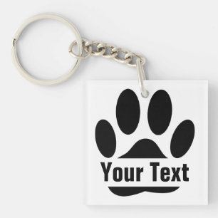 Porte-clefs Empreinte De Fragment De Chien Avec Texte Personna