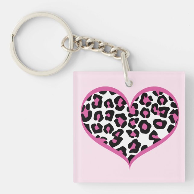 Porte-clefs Empreinte de léopard du coeur sauvage (Devant)