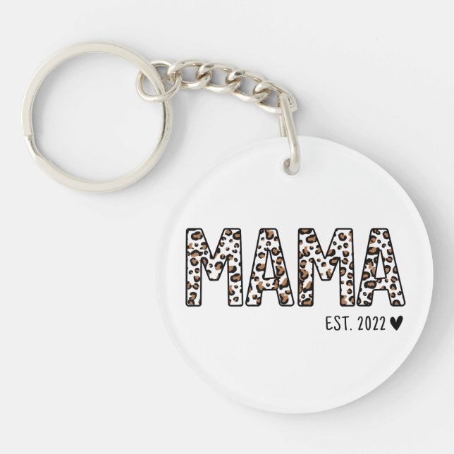 Porte-clefs Empreinte de léopard Porte - clé Mama Est, Custom  (Devant)
