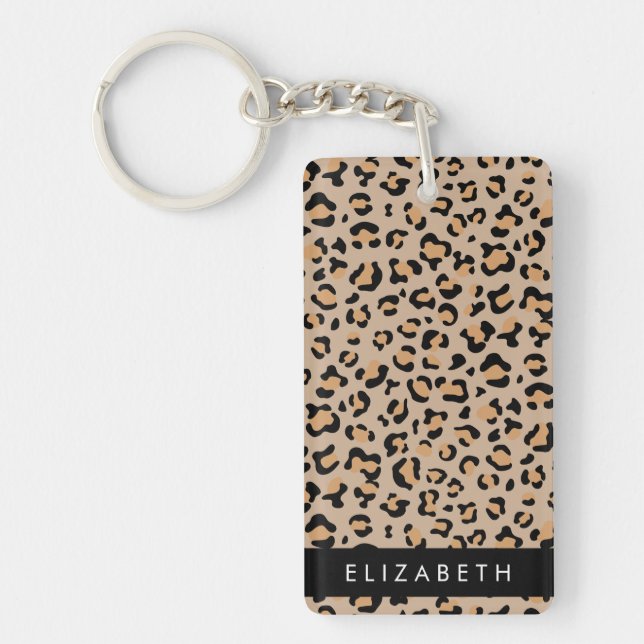 Porte-clefs Empreinte de léopard, Spots, Leopard Brown, Votre  (Devant)